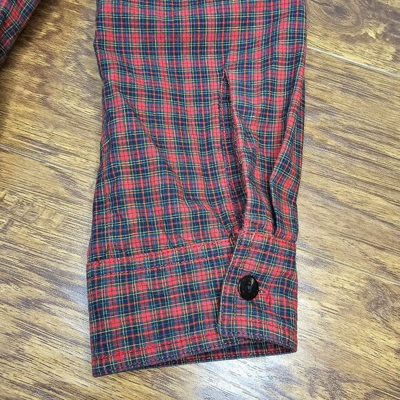 VNT Quizz Again Plaid Velvet Quilted Embroidered Accent Xmas Top Size M - Picture 9 of 11